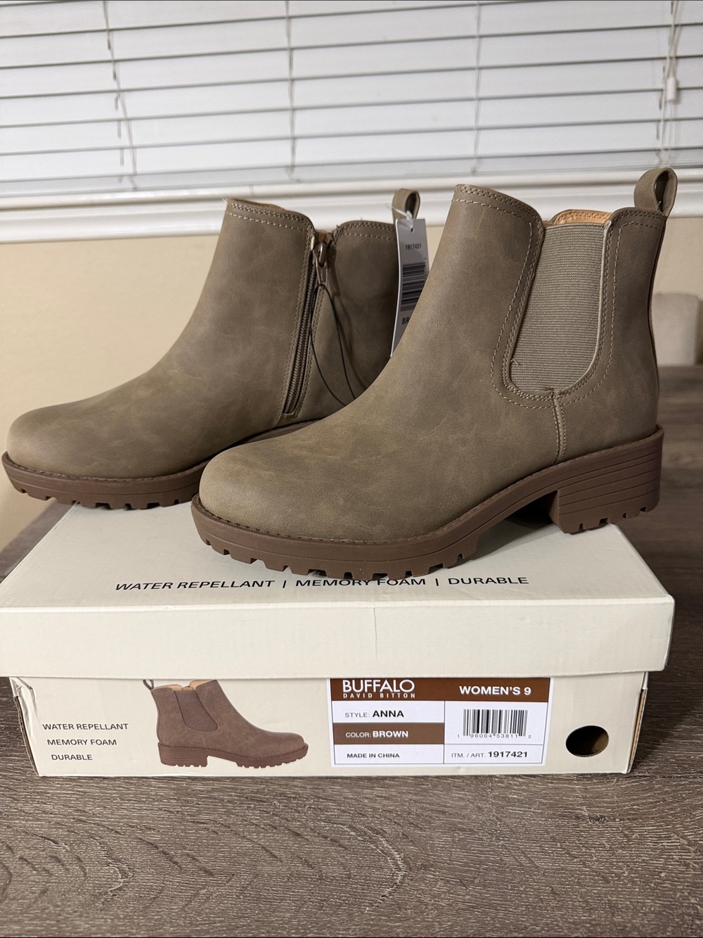 Buffalo David Bitton Brown Chelsea Ankle Boots